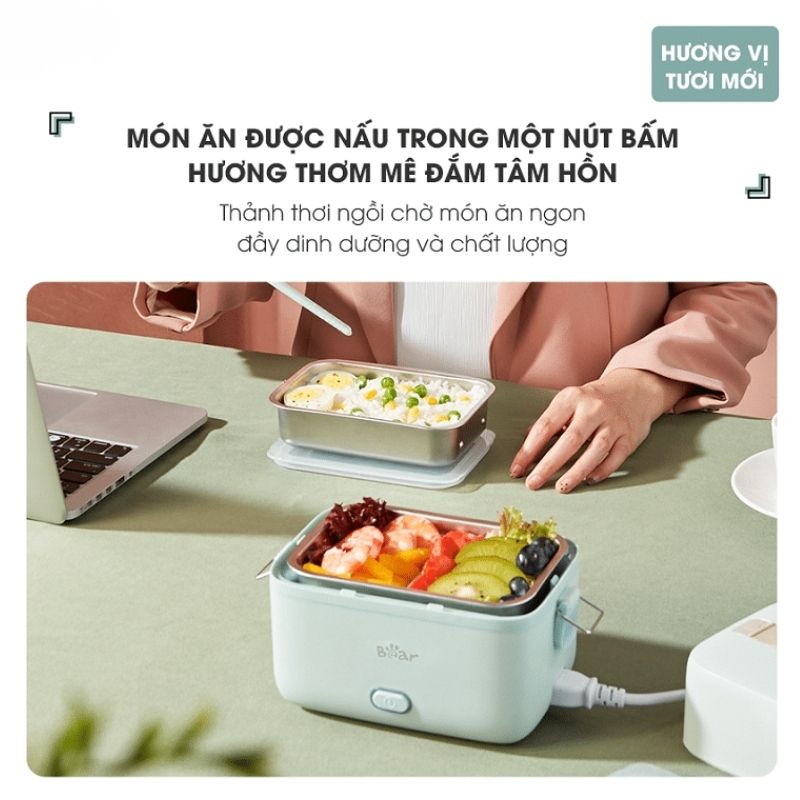 Hộp Cơm Điện 2 Ngăn Tiện Lợi Bear Sb-Hc12L