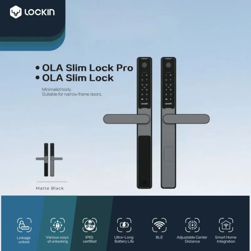 Khóa Cửa Nhôm Lockin Slim Lock Pro Vân Tay 9 Khóa Cửa Nhôm Lockin Slim Lock Pro
