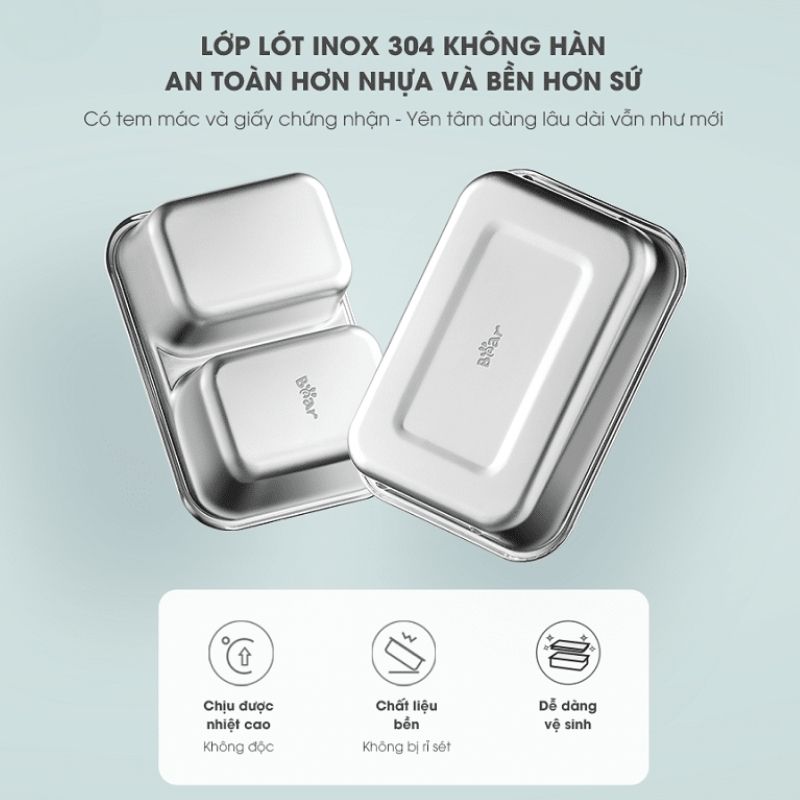 Hộp Cơm Điện 2 Ngăn Tiện Lợi Bear Sb-Hc12L