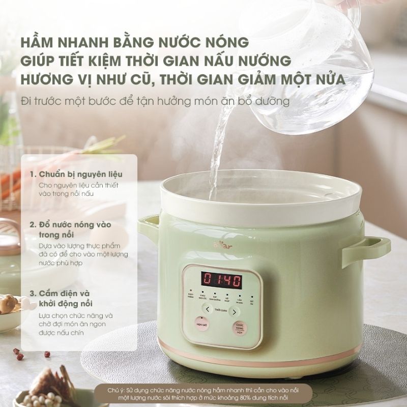 Nồi Nấu Chậm Đa Năng 2.0L Bear Sb-Nnc20