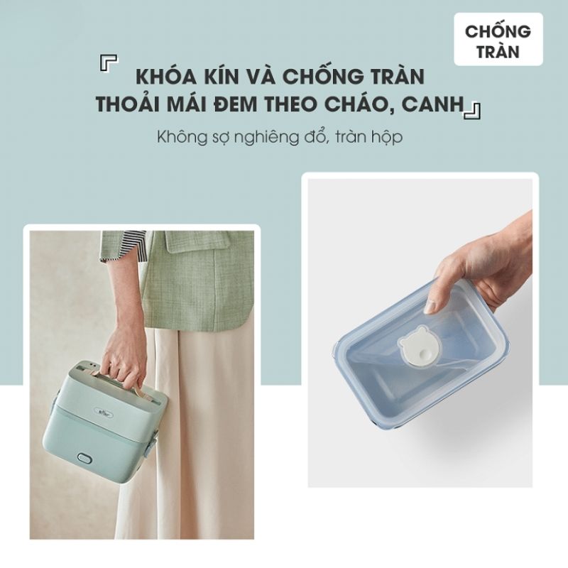 Hộp Cơm Điện 2 Ngăn Tiện Lợi Bear Sb-Hc12L