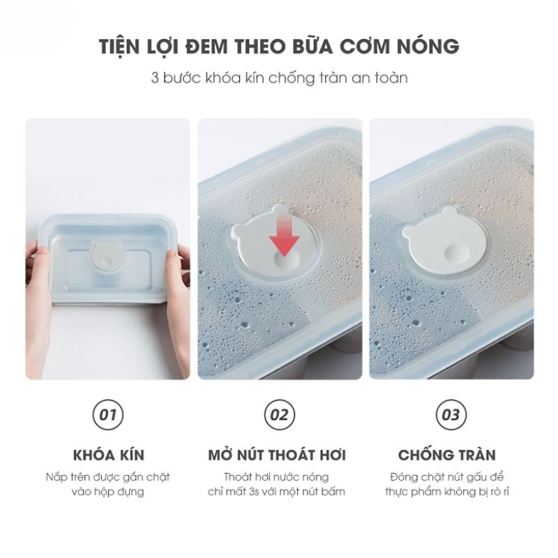 Hộp Cơm Điện 2 Ngăn Tiện Lợi Bear Sb-Hc12L