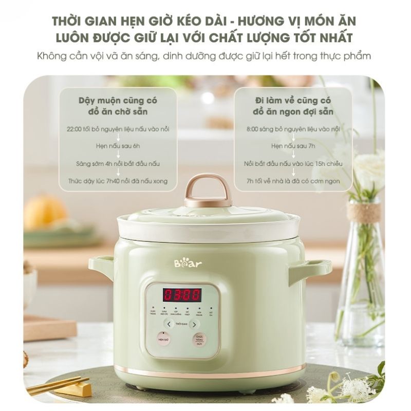 Nồi Nấu Chậm Đa Năng 2.0L Bear Sb-Nnc20