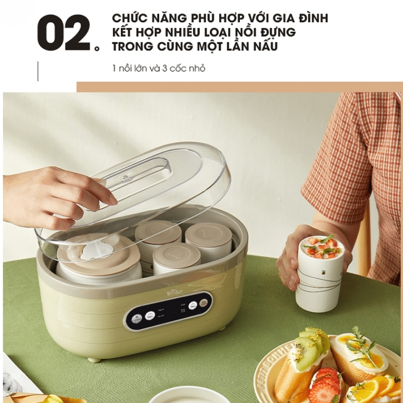 Máy Làm Sữa Chua Đa Năng Chính Hãng Bear Sb-Sc10C 2 Máy Làm Sữa Chua Bear Sb-Sc10C