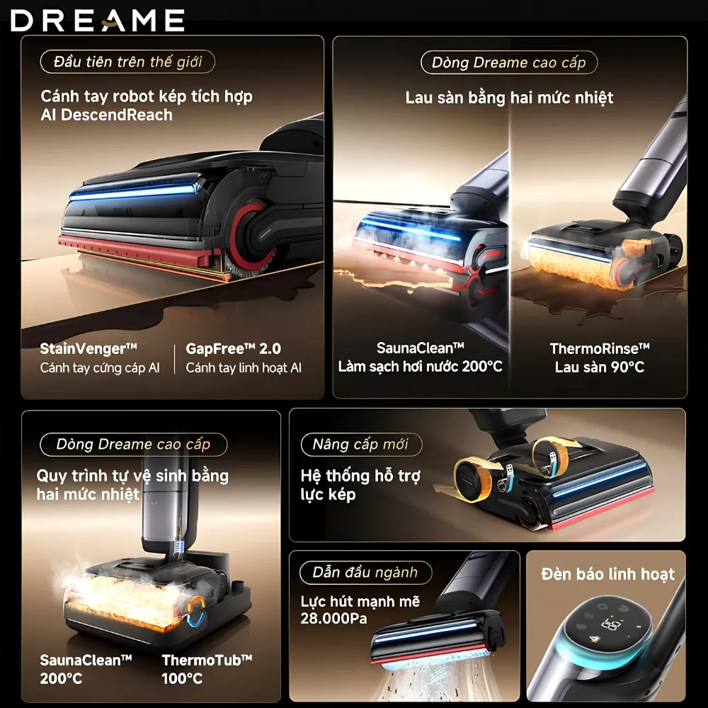 Máy Hút Bụi Khô Và Ướt Dreame H16 Pro Steam 16 Máy Hút Bụi Khô Và Ướt Dreame H16 Pro Steam - Akia Smart Home