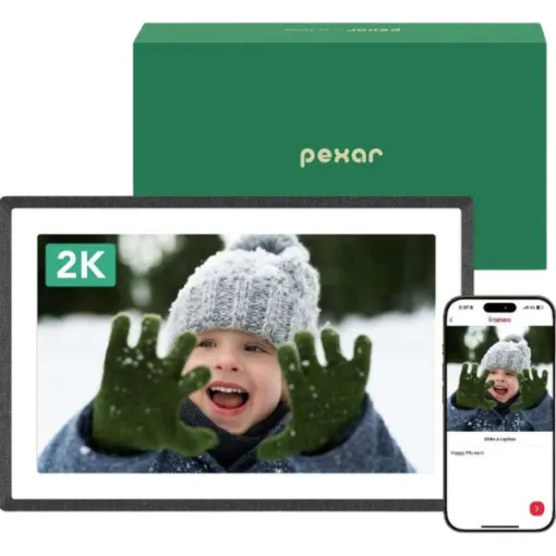 Lexar Pexar PX-110BLKGL – Khung Ảnh Kỹ Thuật Số 11″ 2K – Màn Hình Cảm Ứng Chống Chói Nano-Texture – Bộ Nhớ 32 GB (Mở Rộng 1 TB) – Chia Sẻ Qua Wi-Fi &