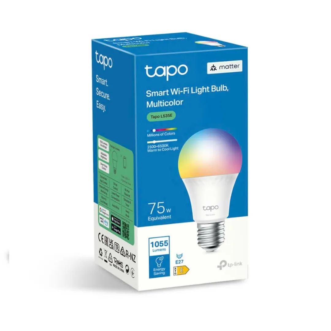 Bóng đèn thông minh TP-Link Tapo L535E – 16 triệu màu, độ sáng 1055 lumens, hỗ trợ Matter