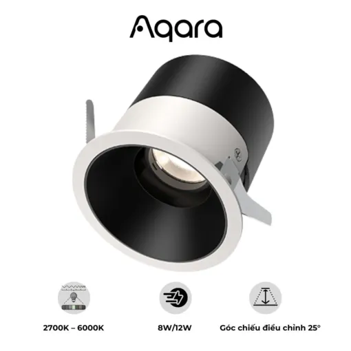 Đèn âm trần Aqara Downlight T2 Pro – Công suất 8W/12W – Nhiệt độ màu 2700K‑6000K