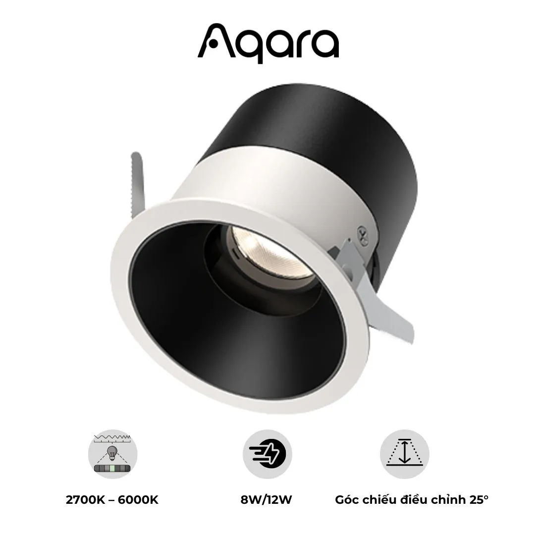 Đèn âm trần Aqara Downlight T2 Pro – Công suất 8W/12W – Nhiệt độ màu 2700K‑6000K
