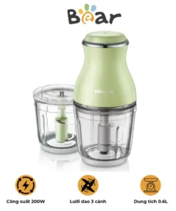 Máy xay thịt Bear QSJ – B02X5 – Công suất 200 Watt – Lưỡi dao thép không gỉ