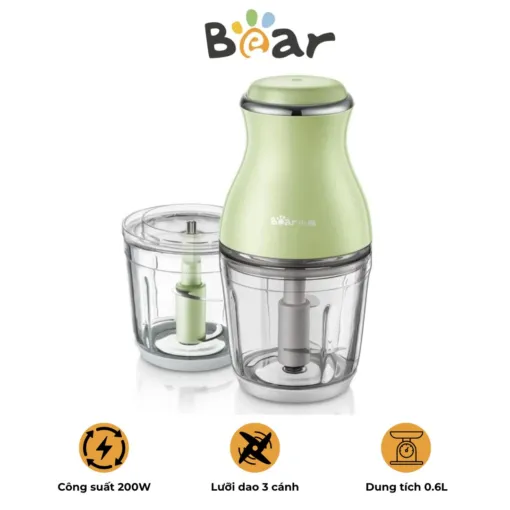 Máy xay thịt Bear QSJ – B02X5 – Công suất 200 Watt – Lưỡi dao thép không gỉ