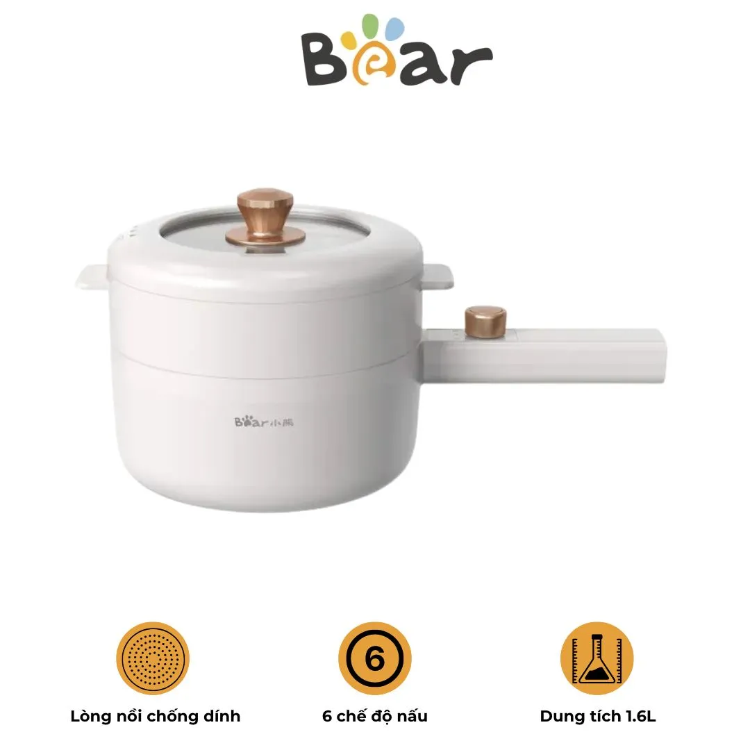 Nồi điện đa năng Bear DRG – P16M2 – Dung tích 1.6L ( – Thiết kế hiện đại)