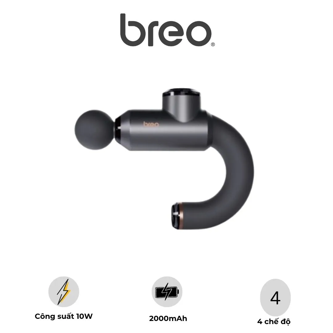 Súng Massage Giãn Cơ Breo Lucky 9 – 4 Cấp Độ