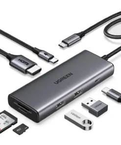 Hub chuyển đổi Ugreen 15531 Revodok Pro – HDMI 4K 30Hz – USB – C 3.2 7 – in – 1 | AKIA
