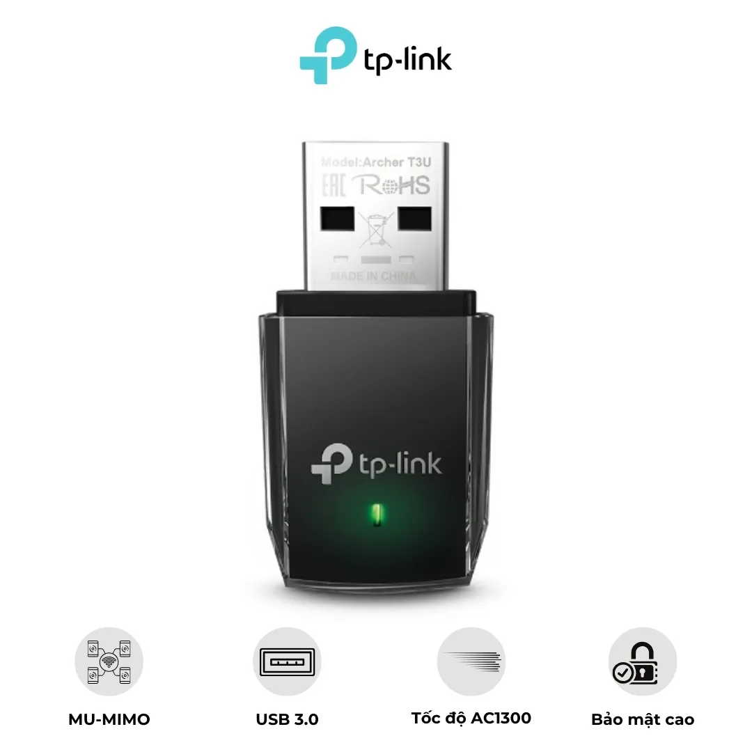 Bộ Chuyển Đổi USB Wifi Băng Tần Kép TP – Link Archer T3U – Tốc độ AC1300