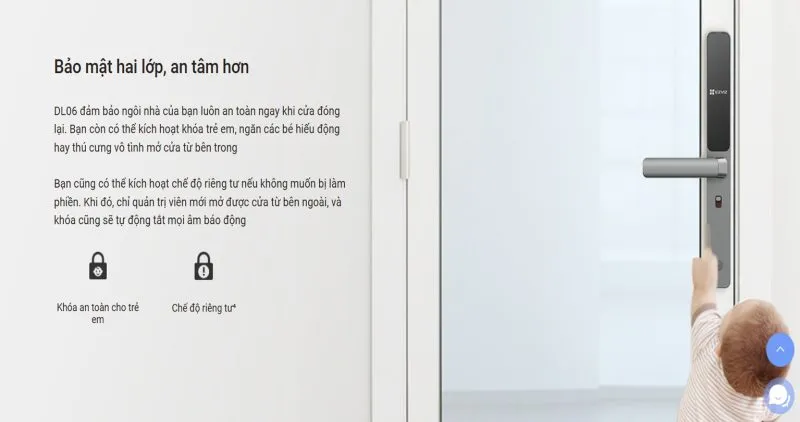 Khóa Cửa Nhôm Ezviz Dl06 - 1 Mặt Vân Tay 8 Khóa Cửa Nhôm Thông Minh Ezviz Dl06