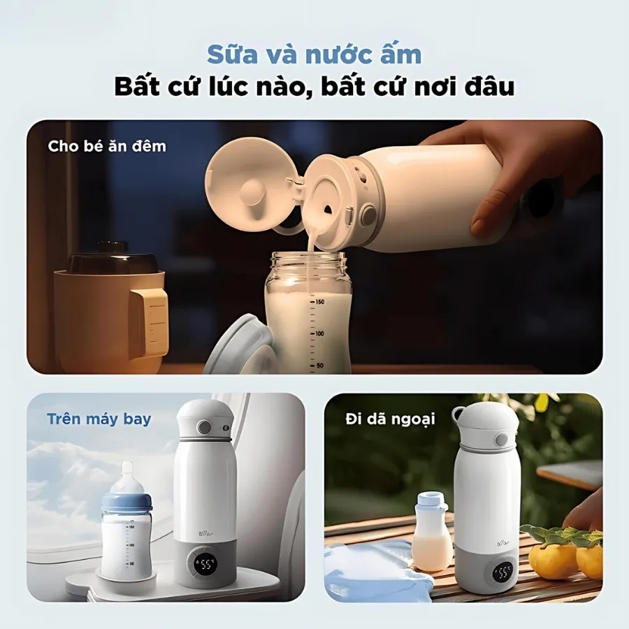 Bình Đun Và Hâm Nước Pha Sữa Bear Blk-055Ej