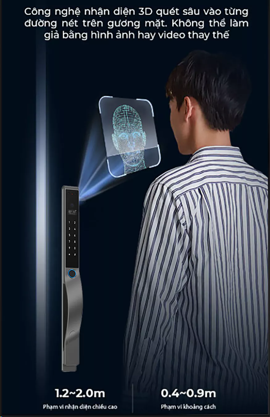 Khóa Cửa Nhôm Akia X6 Hỗ Trợ Face Id Có Camera Trước 2 Khóa Cửa Nhôm Akia X6