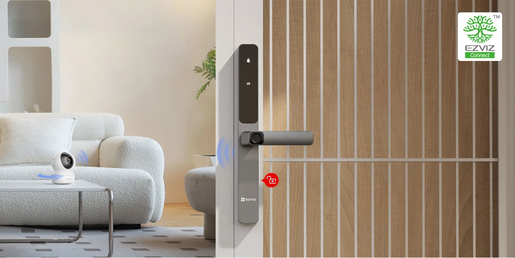 Khóa Cửa Nhôm Ezviz Dl06 - 1 Mặt Vân Tay 3 Khóa Cửa Nhôm Thông Minh Ezviz Dl06