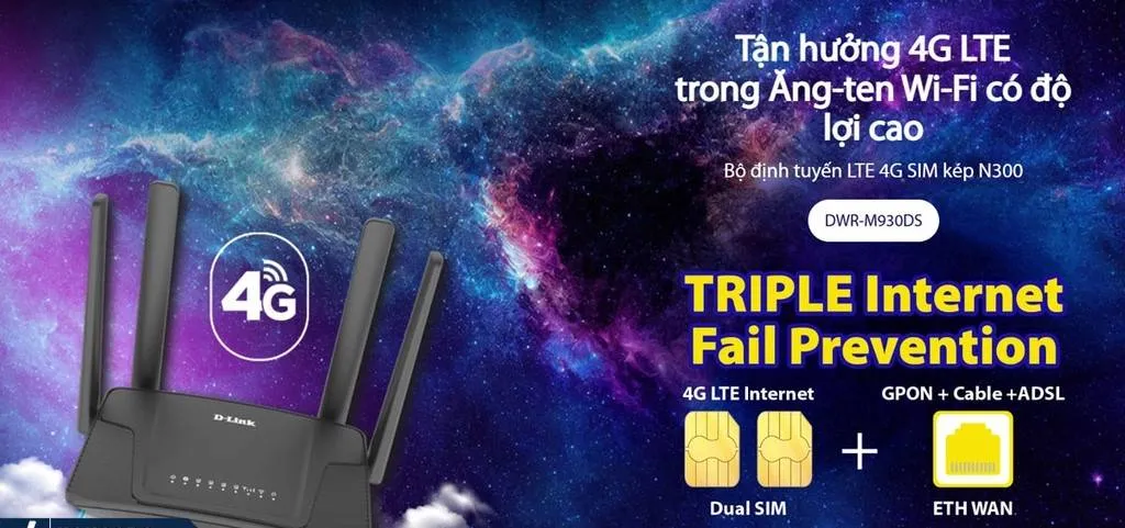 Bộ Phát Wifi D-Link 4G Lte Dual-Sim Dwr-M930Ds 2 Bộ Phát Wifi D-Link 4G Lte Dual-Sim Dwr-M930Ds