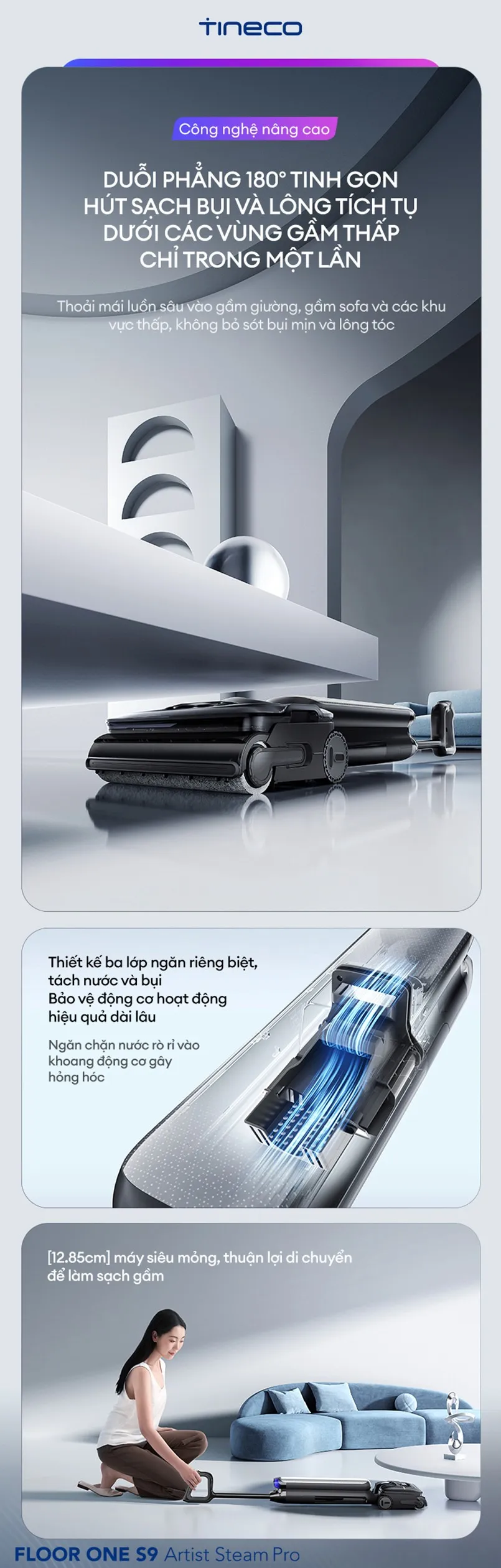Máy Hút Bụi Lau Sàn Khô Ướt Tineco Floor One S9 Artist Steam Pro 17 Máy Hút Bụi Lau Sàn Khô Ướt Tineco Floor One S9 Artist Steam Pro - Akia Smart Home
