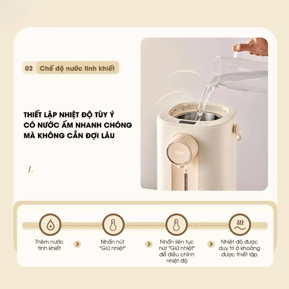 Bình Thủy Điện Bear Sb-Btd5L 8 Bình Thủy Điện Bear Sb-Btd5L - Akia Smart Home