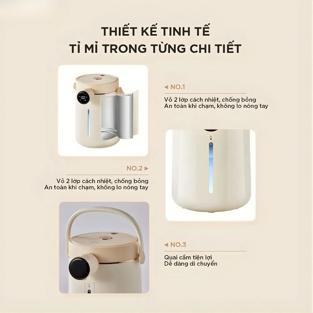 Bình Thuỷ Điện Bear 3L Ewb-5H30C60