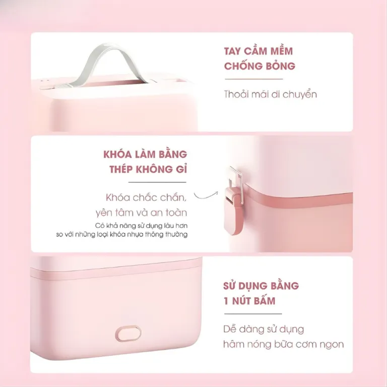 Hộp cơm điện Bear SB-HC12L - Màu Hồng