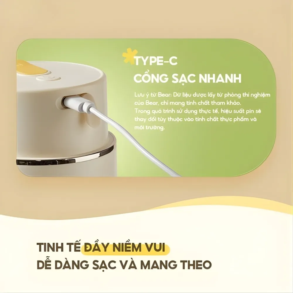 Máy Xay Sinh Tố Cầm Tay Bear 2 Cối Sb-Mx04K 6 Máy Xay Sinh Tố Cầm Tay Bear Sb-Mx04K