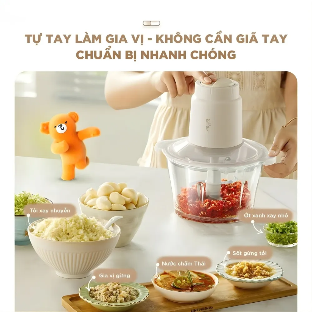 Máy Xay Thịt Bear Ch-5H03E33 1,8L 6 Máy Xay Thịt Bear Ch-5H03E33 1,8L