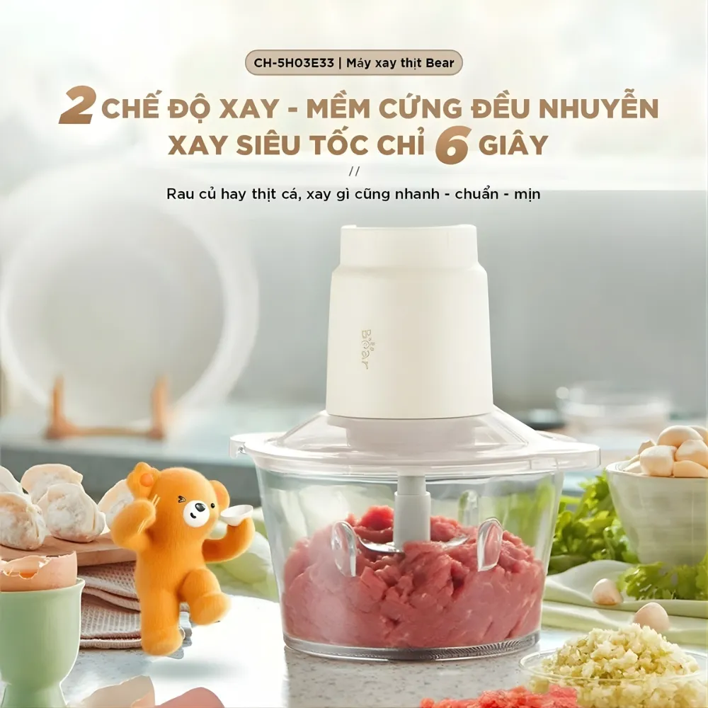 Máy Xay Thịt Bear Ch-5H03E33 1,8L 2 Máy Xay Thịt Bear Ch-5H03E33 1,8L