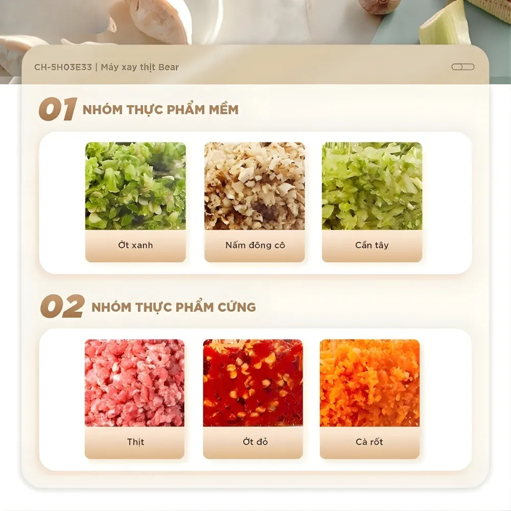 Máy Xay Thịt Bear Ch-5H03E33 1,8L 3 Máy Xay Thịt Bear Ch-5H03E33 1,8L