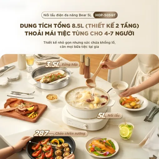 Nồi lẩu đa năng Bear 5L HOP-505QT