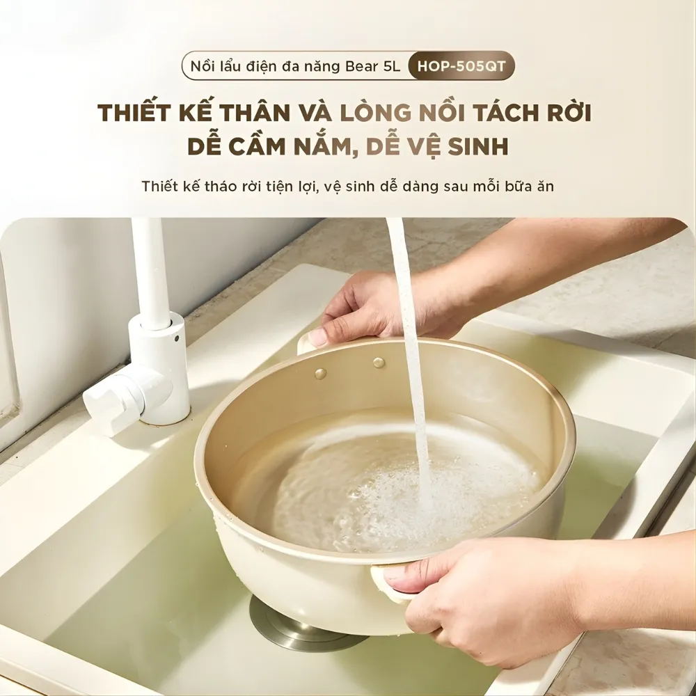 Nồi Lẩu Đa Năng Bear 5L Hop-505Qt