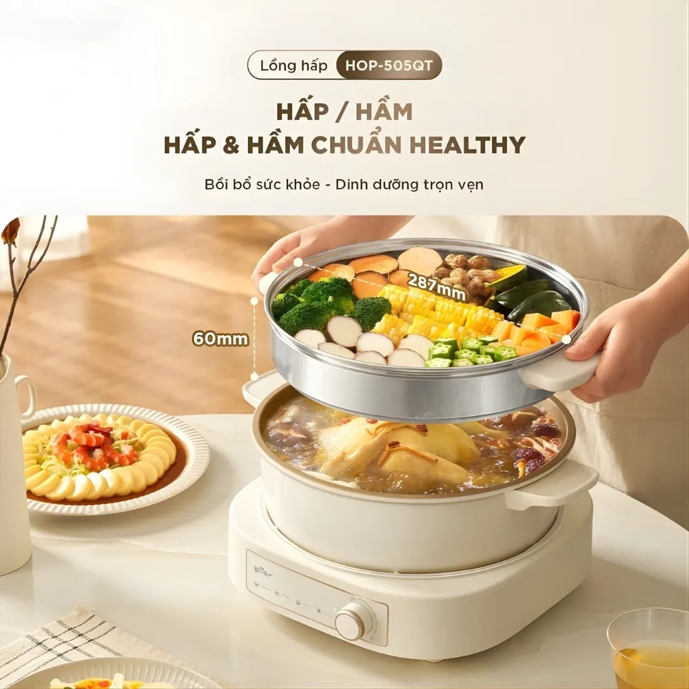 Nồi Lẩu Đa Năng Bear 5L Hop-505Qt