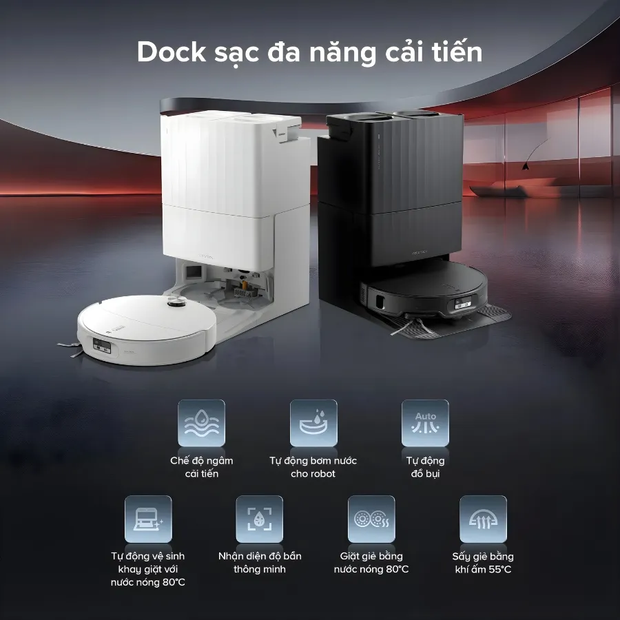 Robot Lau Nhà Hút Bụi Roborock Qrevo Edge 2