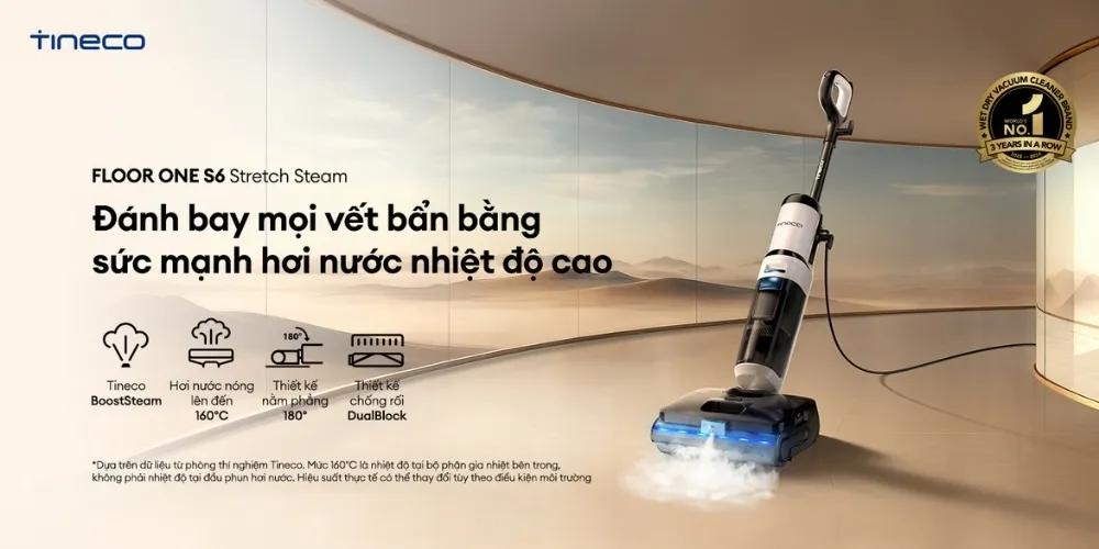 Máy Hút Bụi Lau Sàn Khô Ướt Tineco Floor One S6 Stretch Steam 14 Máy Hút Bụi Lau Sàn Khô Ướt Tineco Floor One S6 Stretch Steam - Akia Smart Home
