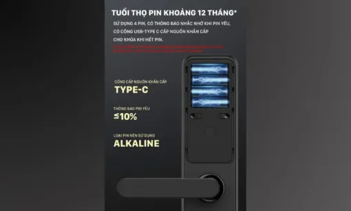 Khóa cửa thông minh Lockin X9 – Mở khóa vân tay và mã PIN – Thiết kế hiện đại