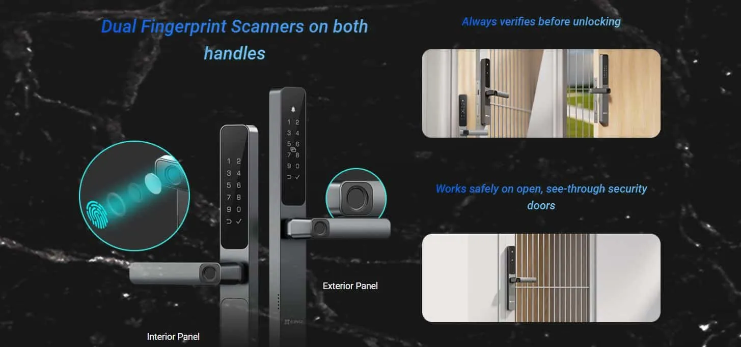 Khóa Cửa Vân Tay Ezviz Dl06 Pro – Mật Mã – Thẻ Từ – Cảm Biến Nhạy Bén