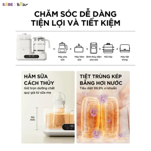 Máy đun nước và hâm sữa tiệt trùng Bear WW-5H12V78
