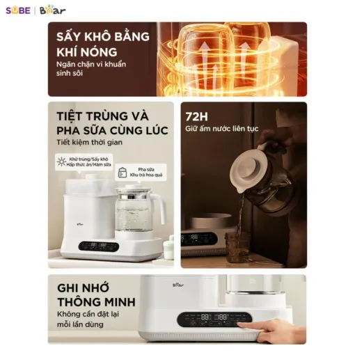 Máy đun nước và hâm sữa tiệt trùng Bear WW-5H12V78