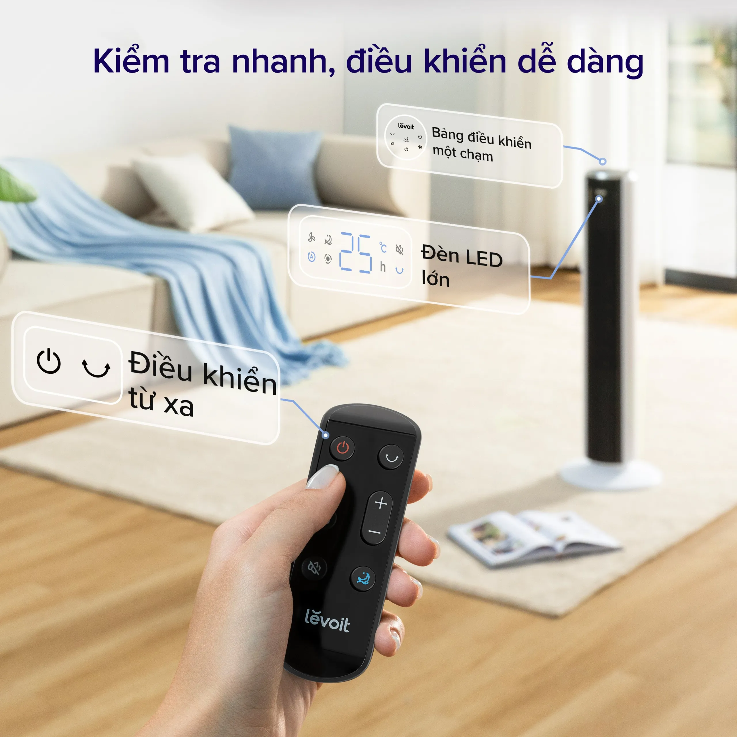 Quạt Tháp Điều Hòa Thông Minh Levoit 36 Inches 6 Quạt Tháp Điều Hòa Thông Minh Levoit 36 Inches - Akia Smart Home