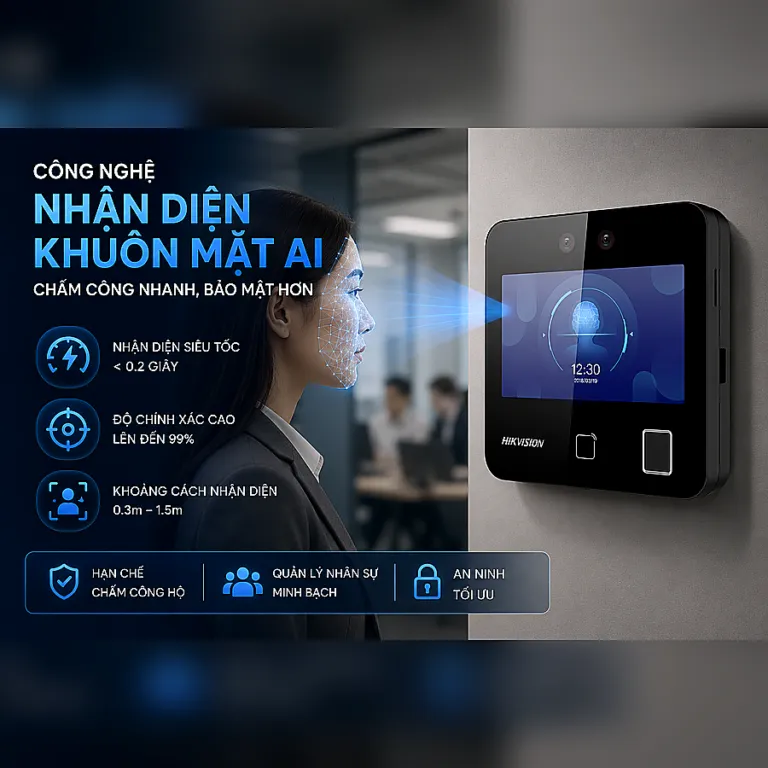 Máy chấm công khuôn mặt HIKVISION SH-K1T9343MFWX - AKIA Smart Home