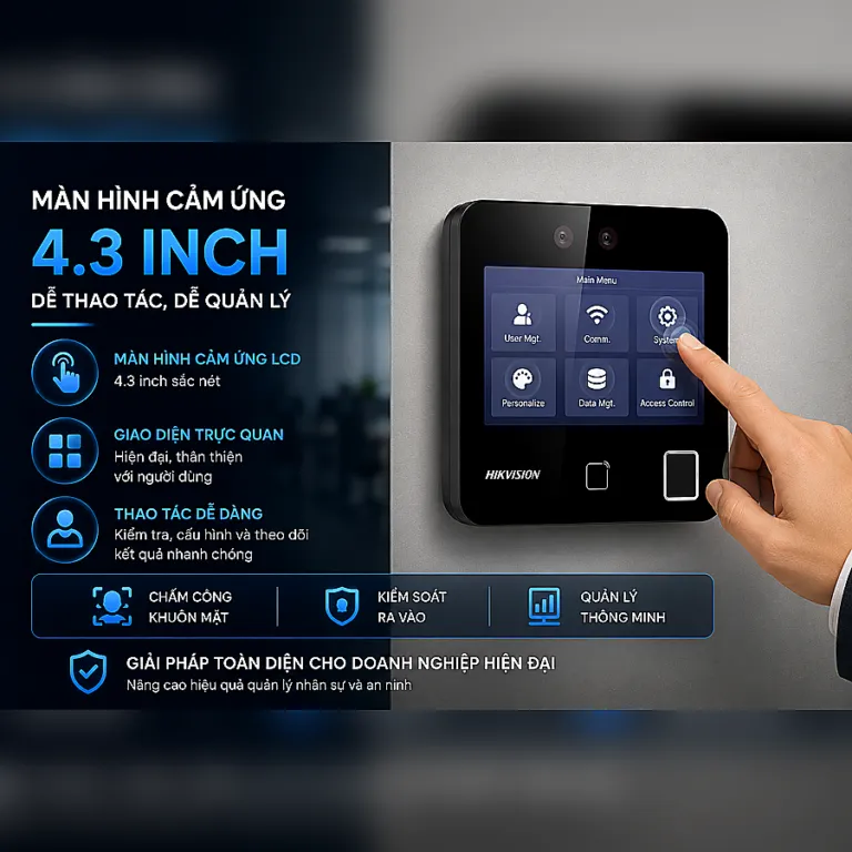 Máy chấm công khuôn mặt HIKVISION SH-K1T9343MFWX - AKIA Smart Home