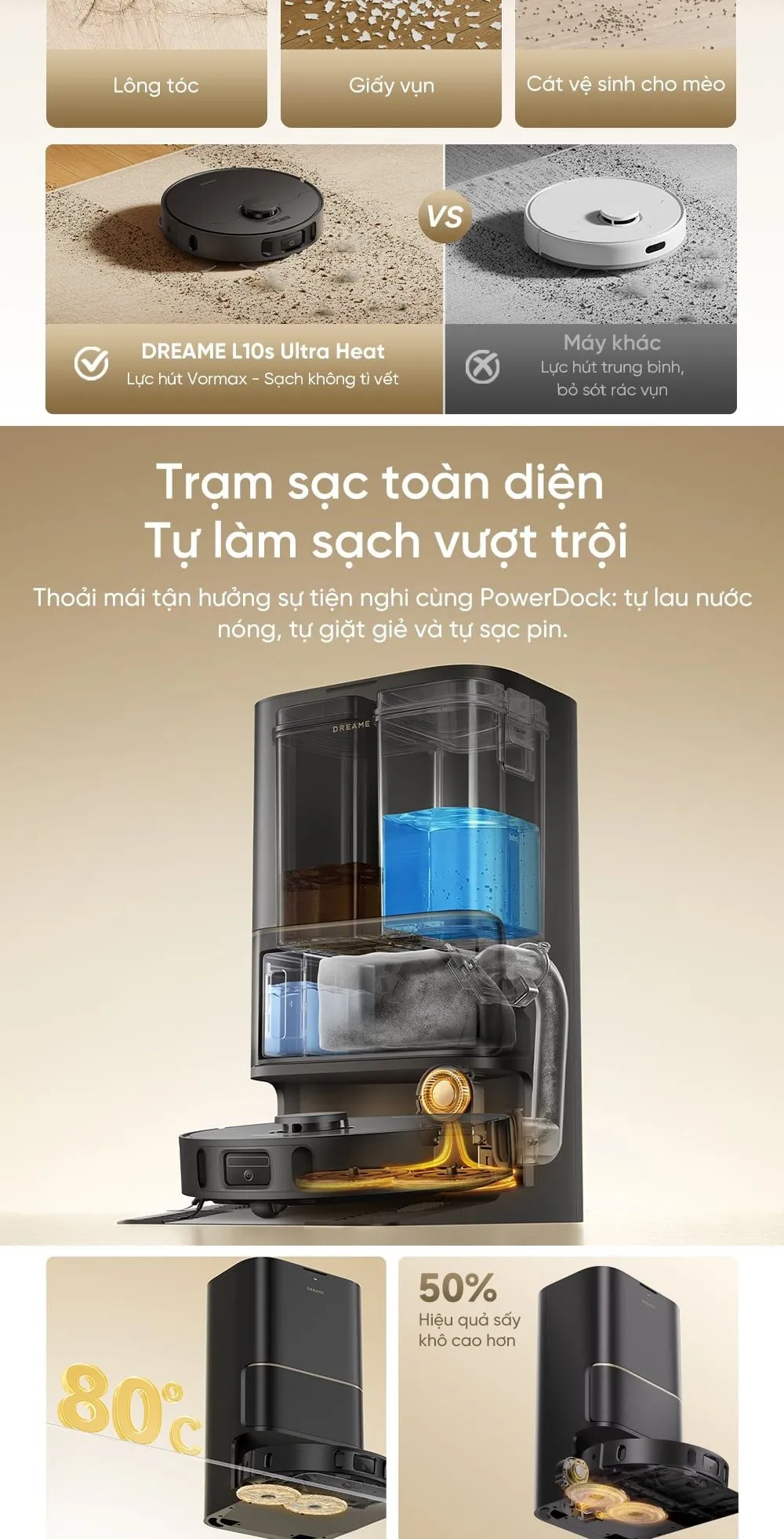 Robot Hút Bụi Lau Sàn Dreame L10S Ultra Heat 15 Robot Hút Bụi Lau Sàn Dreame L10S Ultra Heat