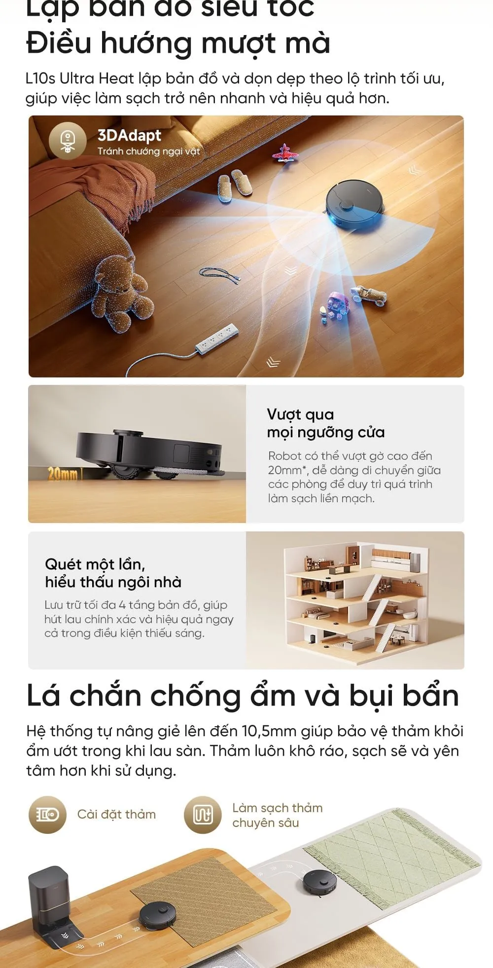 Robot Hút Bụi Lau Sàn Dreame L10S Ultra Heat 20 Robot Hút Bụi Lau Sàn Dreame L10S Ultra Heat