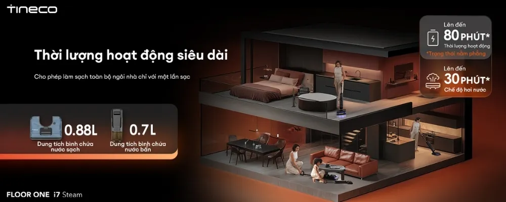 Máy Hút Bụi Lau Sàn Khô Ướt Tineco Floor One I7 Steam 18 Máy Hút Bụi Lau Sàn Khô Ướt Tineco Floor One I7 Steam - Akia Smart Home