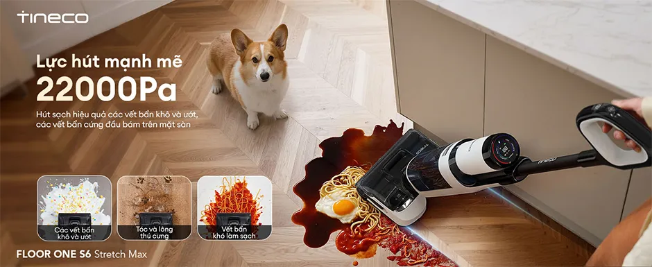 Máy Hút Bụi Lau Sàn Khô Ướt Tineco Floor One S6 Stretch Max 9 Máy Hút Bụi Lau Sàn Khô Ướt Tineco Floor One S6 Stretch Max - Akia Smart Home