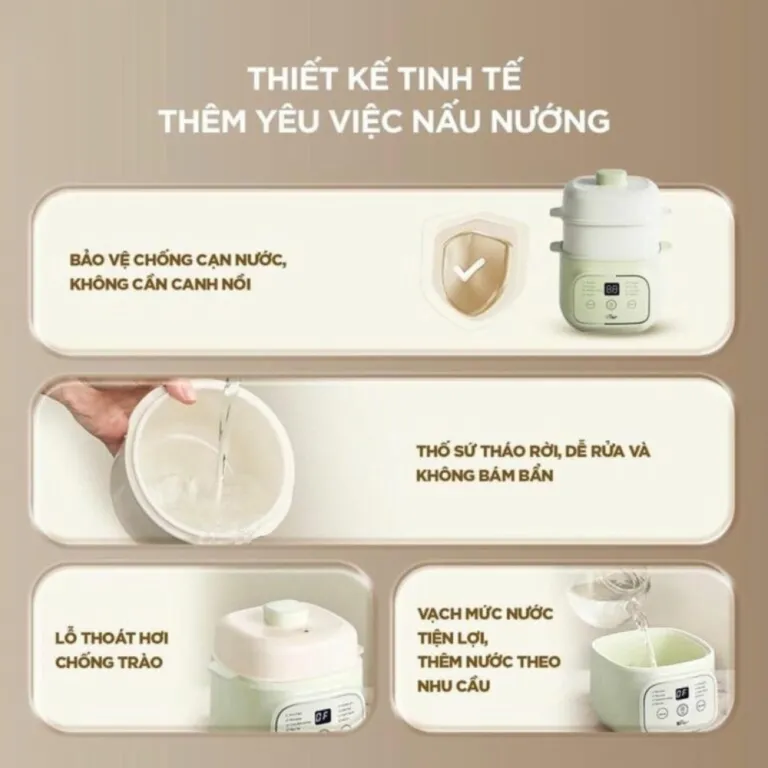 Nồi nấu chậm 0.8L Bear EST-085DH | AKIA