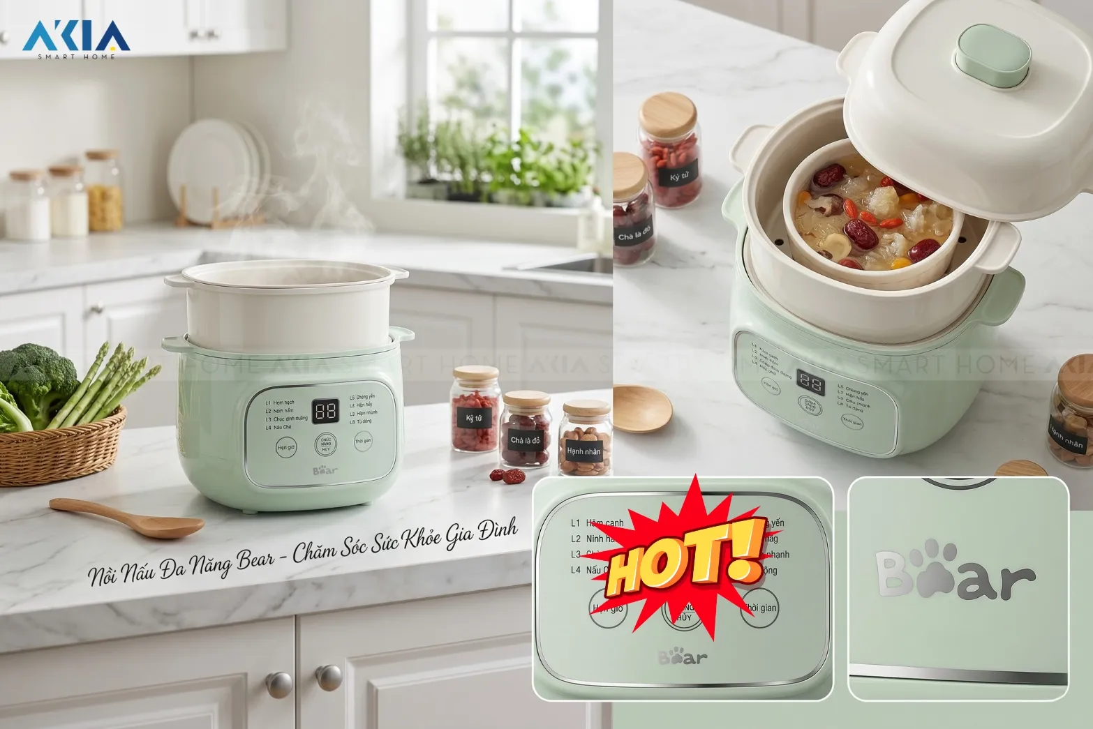 Nồi Nấu Chậm 0.8L Bear Est-085Dh 12 Nồi Nấu Chậm 0.8L Bear Est-085Dh - Akia Smart Home